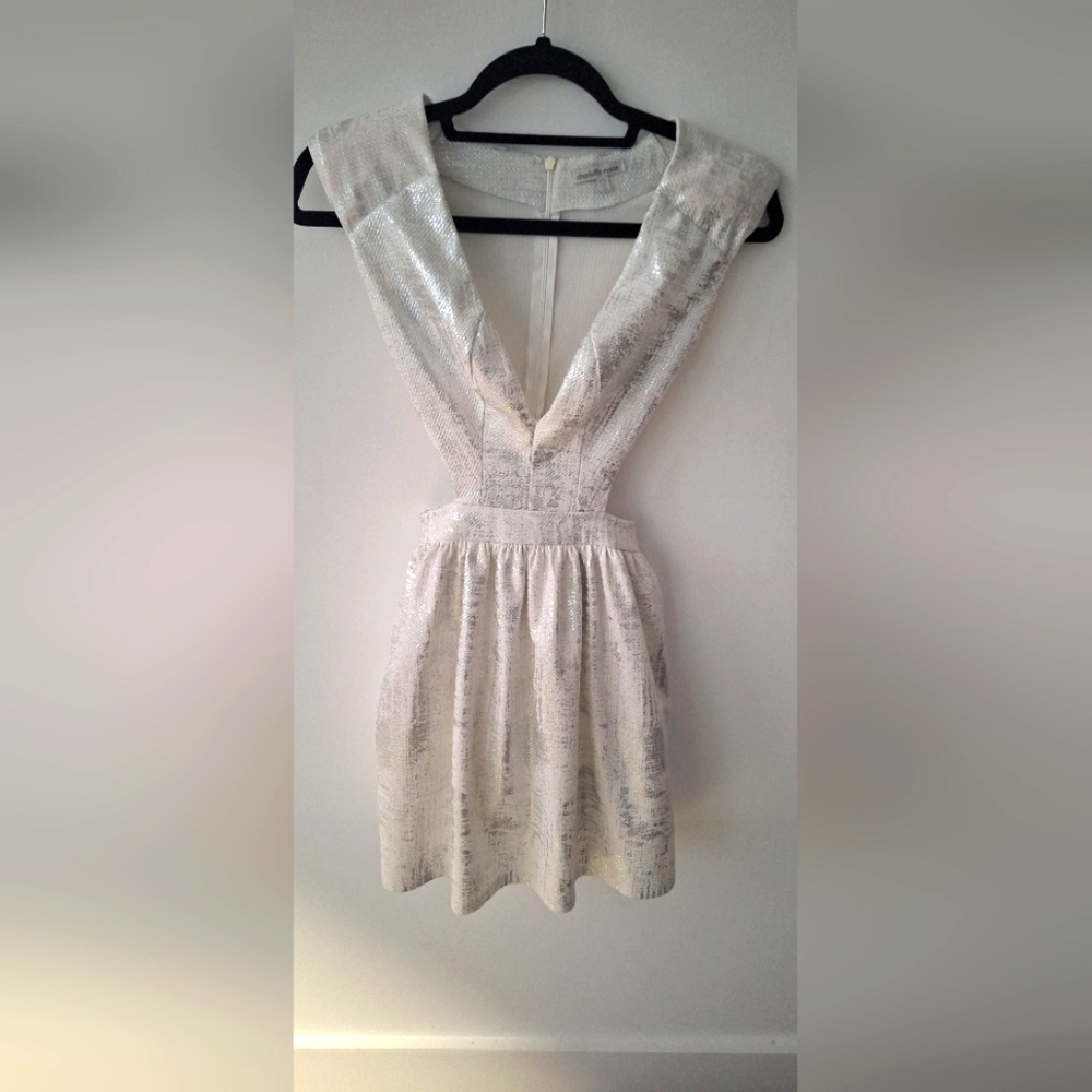 Charlotte Russe Silver Mini Cocktail Formal Evening Dress XS
